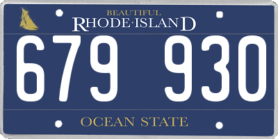 RI license plate 679930