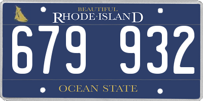 RI license plate 679932