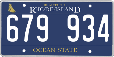 RI license plate 679934