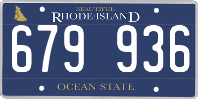 RI license plate 679936