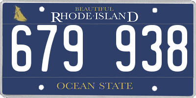 RI license plate 679938