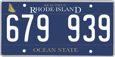 RI license plate 679939