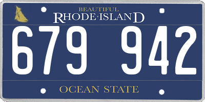 RI license plate 679942