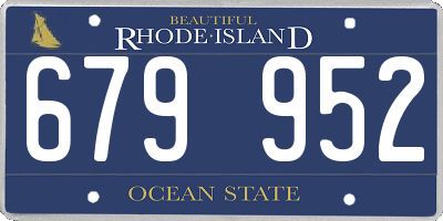 RI license plate 679952