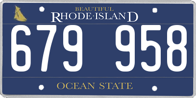RI license plate 679958