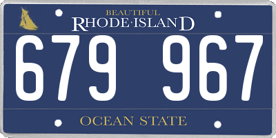 RI license plate 679967