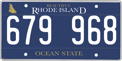 RI license plate 679968
