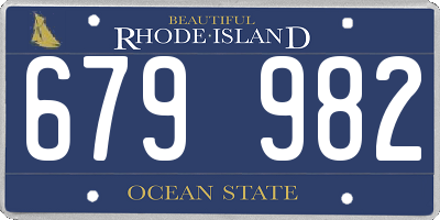 RI license plate 679982