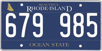 RI license plate 679985