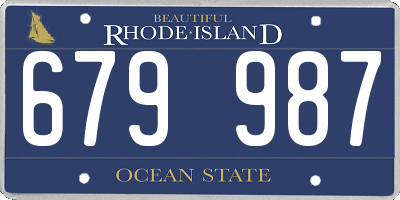 RI license plate 679987