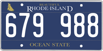 RI license plate 679988