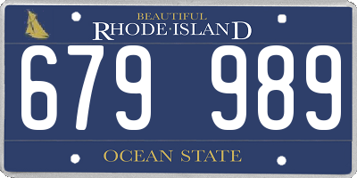RI license plate 679989