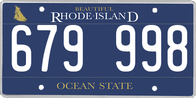 RI license plate 679998