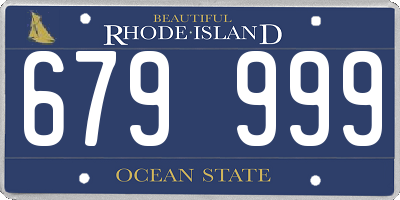 RI license plate 679999