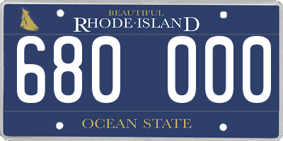 RI license plate 680000