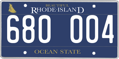 RI license plate 680004