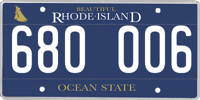 RI license plate 680006