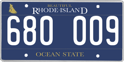 RI license plate 680009