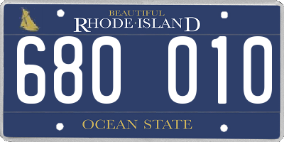 RI license plate 680010