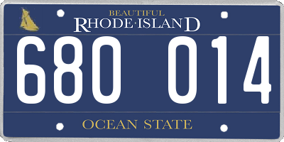 RI license plate 680014