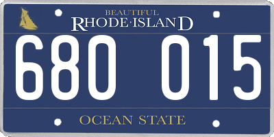 RI license plate 680015
