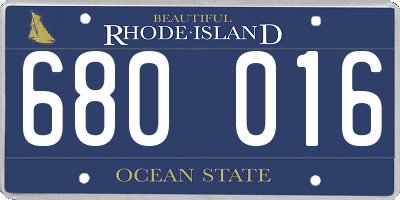 RI license plate 680016