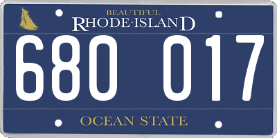 RI license plate 680017