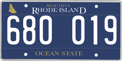 RI license plate 680019