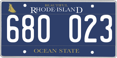 RI license plate 680023