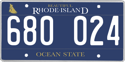 RI license plate 680024