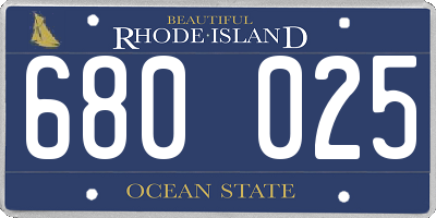 RI license plate 680025