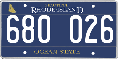 RI license plate 680026