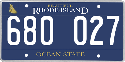 RI license plate 680027