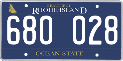 RI license plate 680028