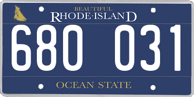 RI license plate 680031