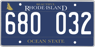 RI license plate 680032