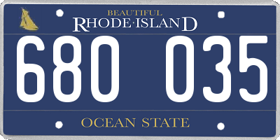 RI license plate 680035
