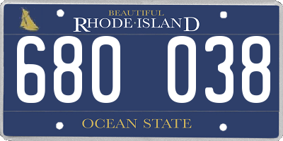 RI license plate 680038