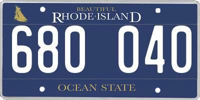 RI license plate 680040