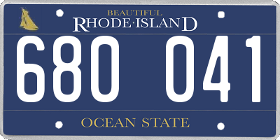 RI license plate 680041