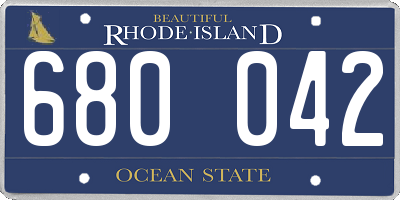 RI license plate 680042