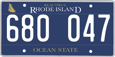 RI license plate 680047