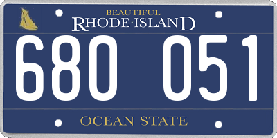 RI license plate 680051