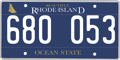 RI license plate 680053