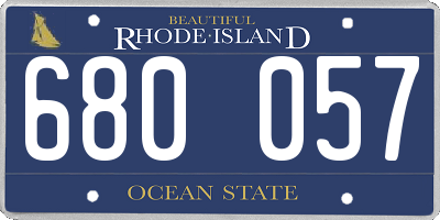 RI license plate 680057