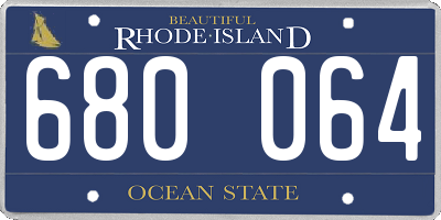 RI license plate 680064