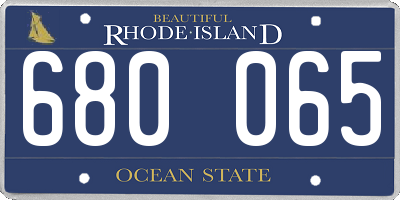 RI license plate 680065