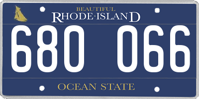 RI license plate 680066