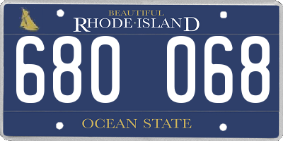 RI license plate 680068