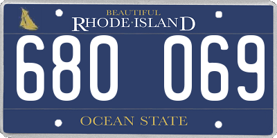 RI license plate 680069